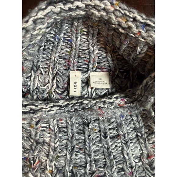 anthropologie MOTH Marled Knit Sleeveless Rolled Neck Sweater Gray, Size XS - Picture 4 of 9